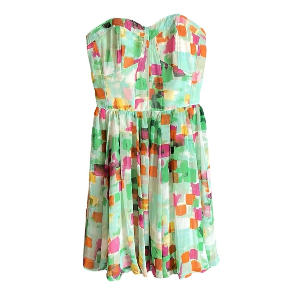 Guess water color strapless mini dress